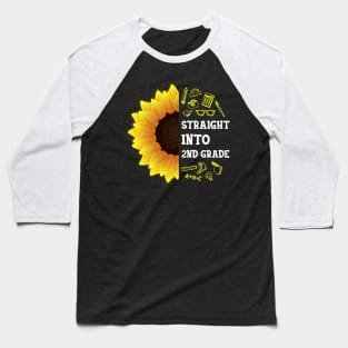 Straight into Second grade Back To School Sunflower Baseball T-Shirt